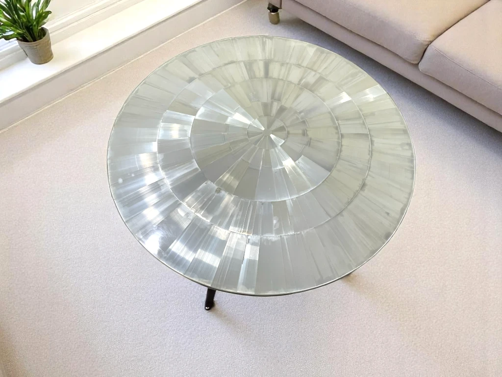 Selenite Coffee Table - Mosaic Sun Burst Pattern 